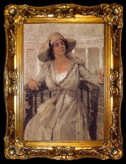 framed  Ilia Efimovich Repin Andrea Isinbayeva portrait, ta009-2